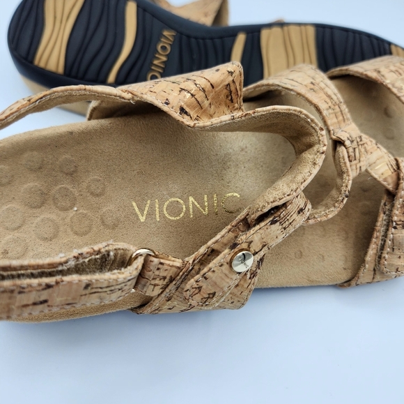 Vionic 342 Paros Cork Strappy Sandals Orthopedic Velcro Comfort Women’s Size 7 - Picture 5 of 8